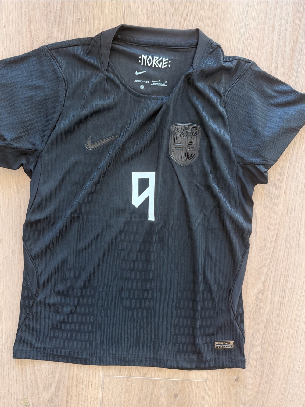 Norway National Team #9 Blackout Soccer Jersey - Stealth Special Edition